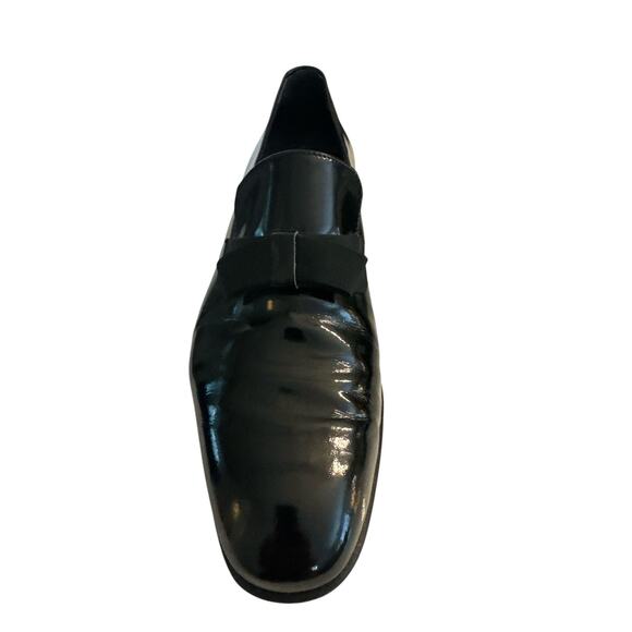 Bruno Magli Formal Opera Dress Men Black Leather Tuxedo Bow Loafer Italy SZ 8 main image 4